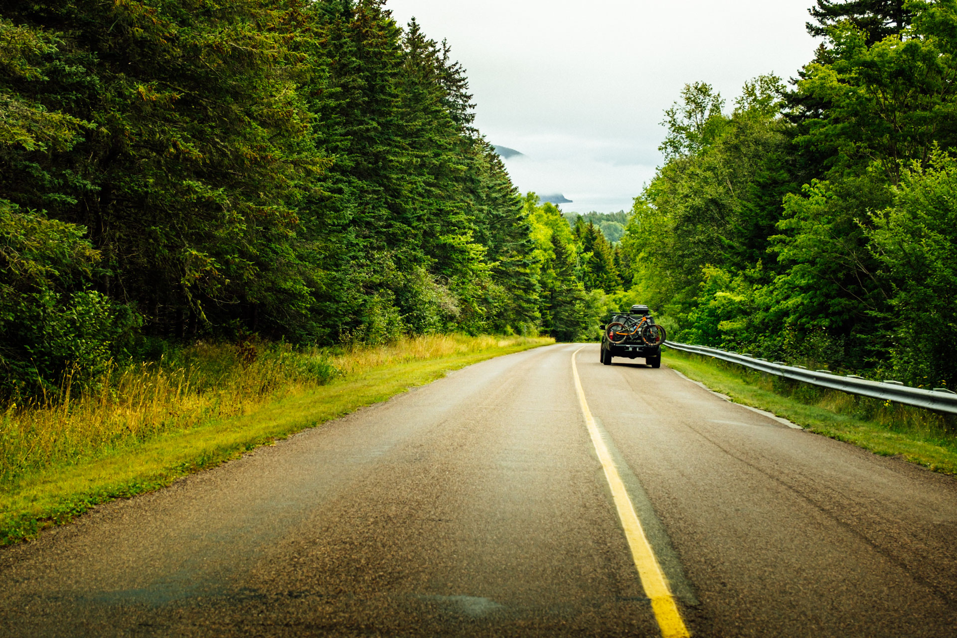 Driving through Fundy National Park